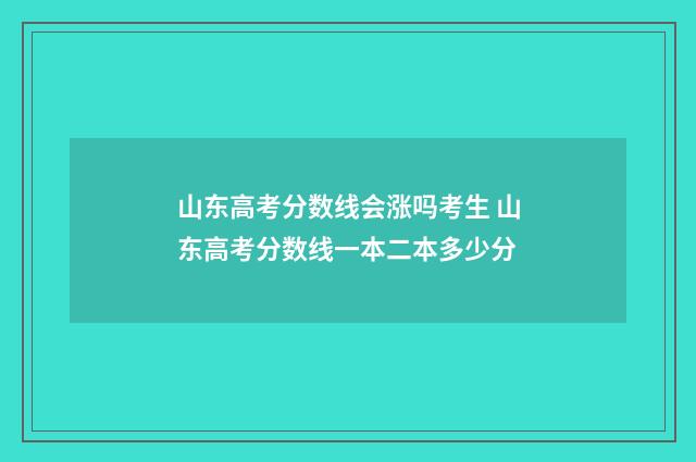 山东高考分数线会涨吗考生 山东高考分数线一本二本多少分
