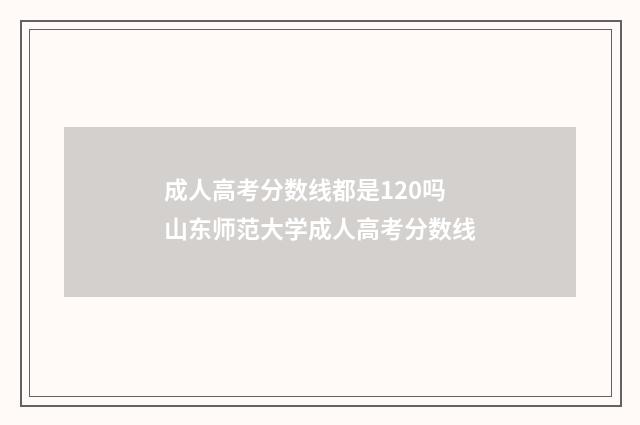 成人高考分数线都是120吗 山东师范大学成人高考分数线
