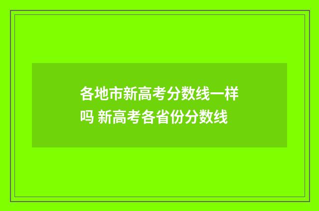 各地市新高考分数线一样吗 新高考各省份分数线