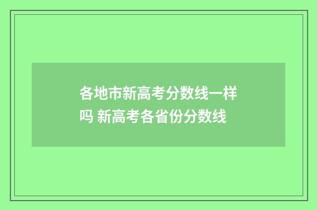 各地市新高考分数线一样吗 新高考各省份分数线