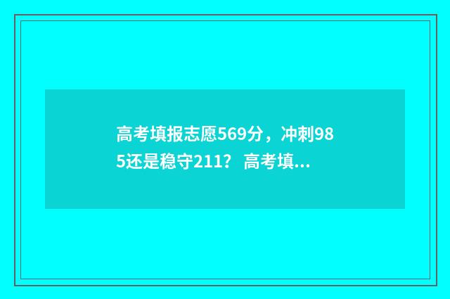 高考填报志愿569分，冲刺985还是稳守211？ 高考填报志愿网站入口