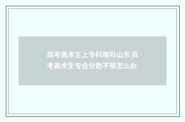 高考美术生上专科难吗山东 高考美术生专业分数不够怎么办