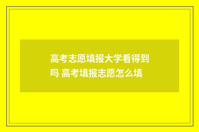 高考志愿填报大学看得到吗 高考填报志愿怎么填