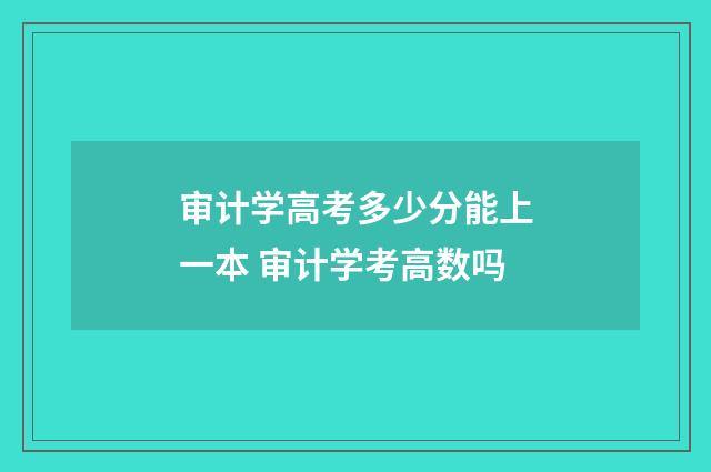 审计学高考多少分能上一本 审计学考高数吗