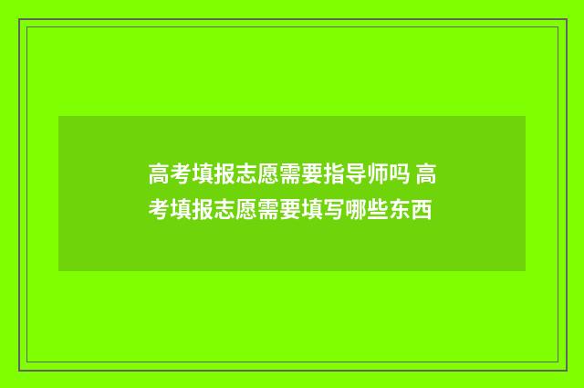 高考填报志愿需要指导师吗 高考填报志愿需要填写哪些东西