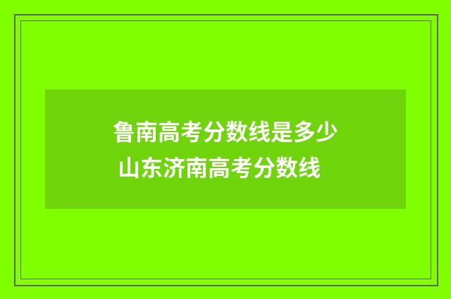 鲁南高考分数线是多少 山东济南高考分数线
