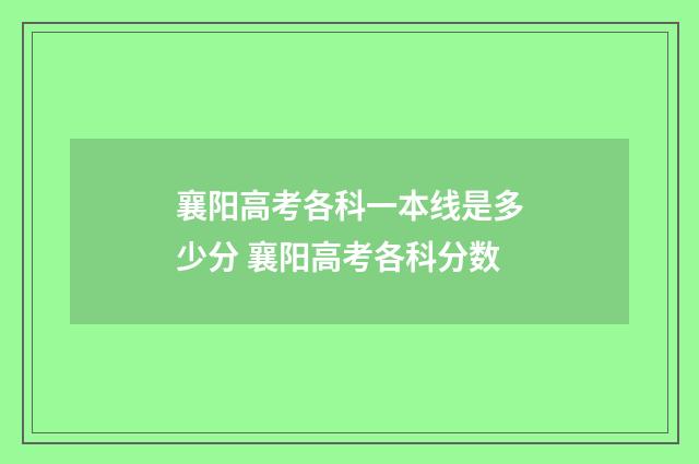 襄阳高考各科一本线是多少分 襄阳高考各科分数