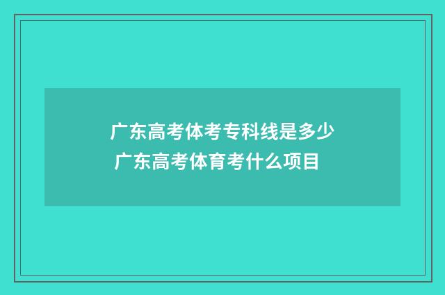 广东高考体考专科线是多少 广东高考体育考什么项目