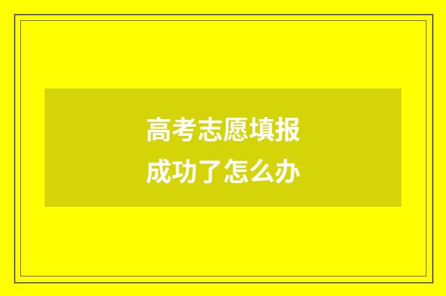高考志愿填报成功了怎么办
