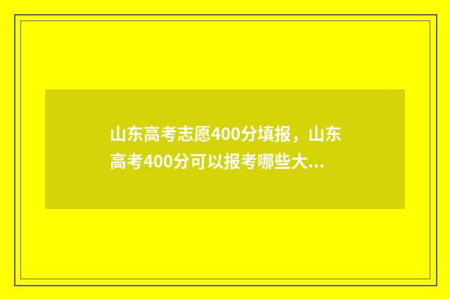山东高考志愿400分填报，山东高考400分可以报考哪些大学 山东高考志愿96个专业模拟样表