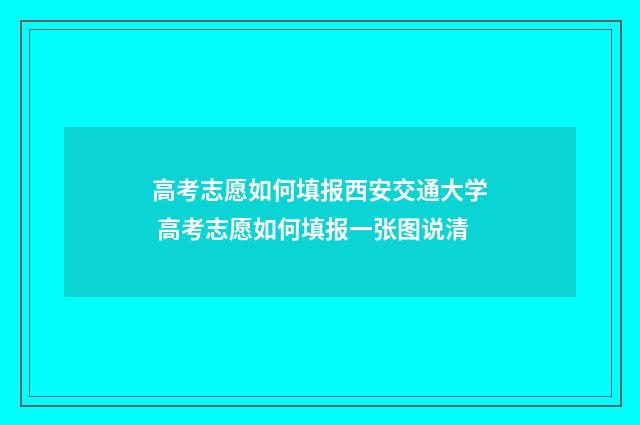 高考志愿如何填报西安交通大学 高考志愿如何填报一张图说清