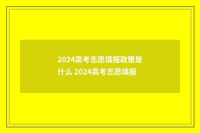 2024高考志愿填报政策是什么 2024高考志愿填报
