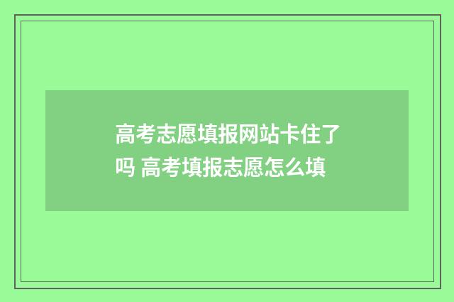 高考志愿填报网站卡住了吗 高考填报志愿怎么填