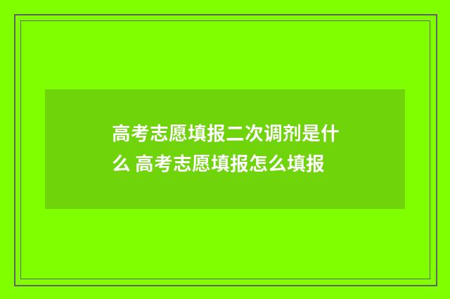 高考志愿填报二次调剂是什么 高考志愿填报怎么填报