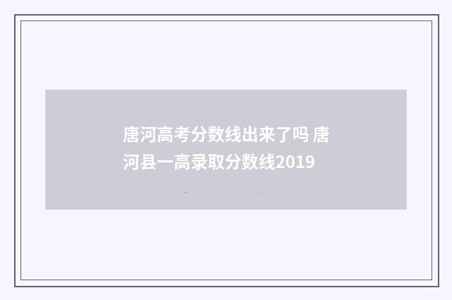 唐河高考分数线出来了吗 唐河县一高录取分数线2019