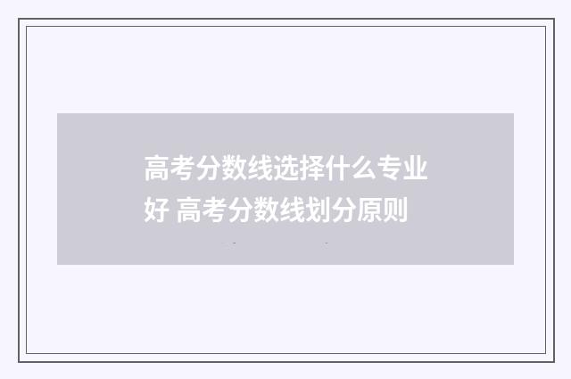 高考分数线选择什么专业好 高考分数线划分原则