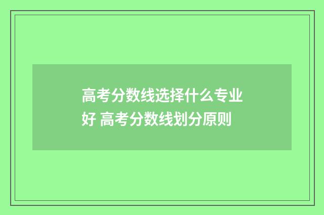 高考分数线选择什么专业好 高考分数线划分原则