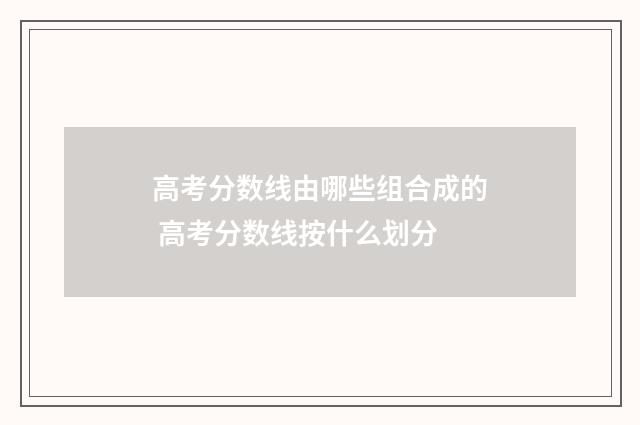 高考分数线由哪些组合成的 高考分数线按什么划分