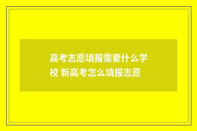 高考志愿填报需要什么学校 新高考怎么填报志愿