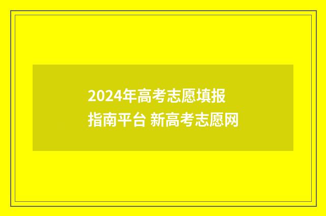 2024年高考志愿填报指南平台 新高考志愿网