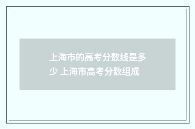 上海市的高考分数线是多少 上海市高考分数组成