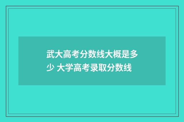 武大高考分数线大概是多少 大学高考录取分数线