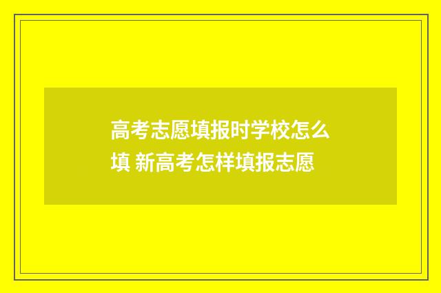 高考志愿填报时学校怎么填 新高考怎样填报志愿