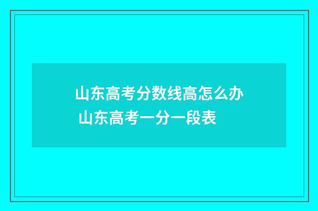 山东高考分数线高怎么办 山东高考一分一段表