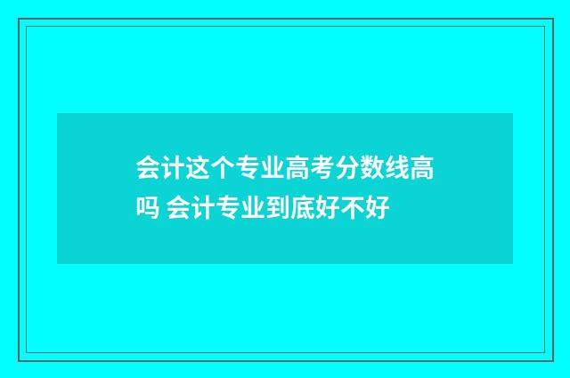 会计这个专业高考分数线高吗 会计专业到底好不好
