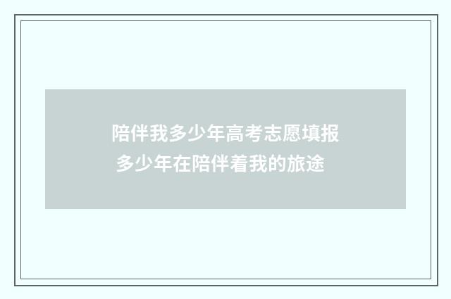 陪伴我多少年高考志愿填报 多少年在陪伴着我的旅途