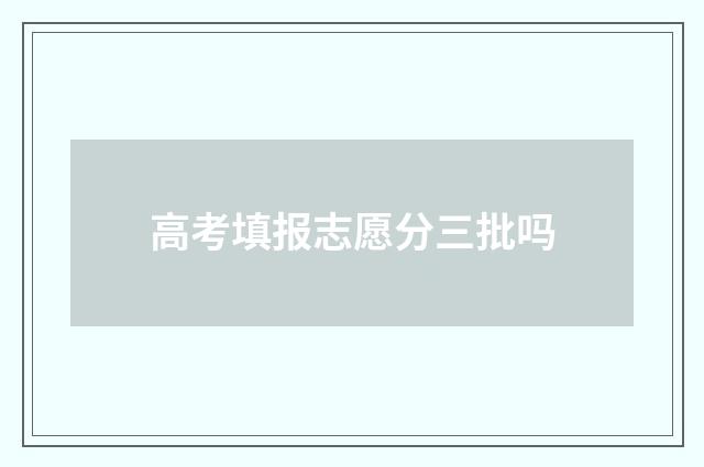 高考填报志愿分三批吗