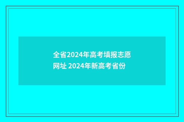 全省2024年高考填报志愿网址 2024年新高考省份
