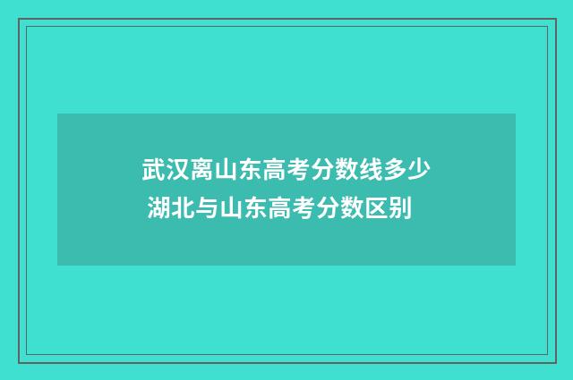 武汉离山东高考分数线多少 湖北与山东高考分数区别