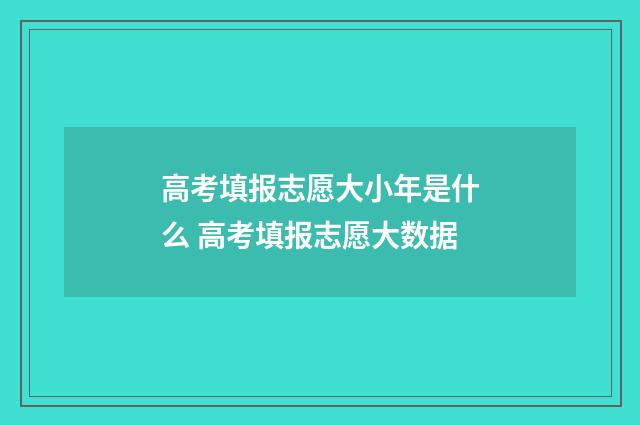 高考填报志愿大小年是什么 高考填报志愿大数据