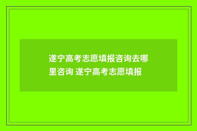 遂宁高考志愿填报咨询去哪里咨询 遂宁高考志愿填报