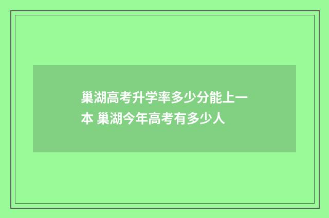 巢湖高考升学率多少分能上一本 巢湖今年高考有多少人