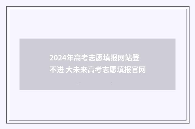 2024年高考志愿填报网站登不进 大未来高考志愿填报官网