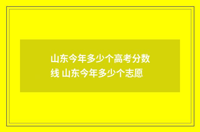 山东今年多少个高考分数线 山东今年多少个志愿
