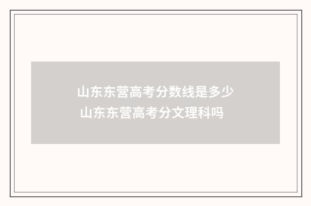 山东东营高考分数线是多少 山东东营高考分文理科吗