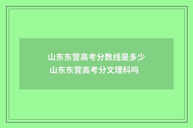 山东东营高考分数线是多少 山东东营高考分文理科吗