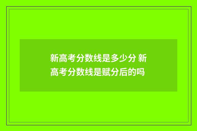 新高考分数线是多少分 新高考分数线是赋分后的吗