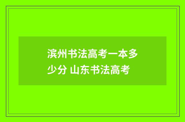 滨州书法高考一本多少分 山东书法高考