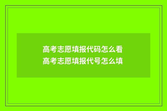 高考志愿填报代码怎么看 高考志愿填报代号怎么填