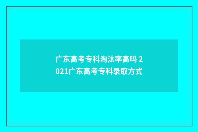 广东高考专科淘汰率高吗 2021广东高考专科录取方式