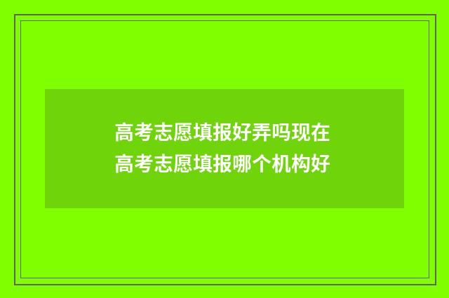 高考志愿填报好弄吗现在 高考志愿填报哪个机构好