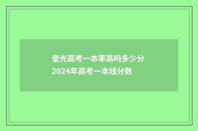 奎光高考一本率高吗多少分 2024年高考一本线分数