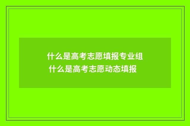 什么是高考志愿填报专业组 什么是高考志愿动态填报
