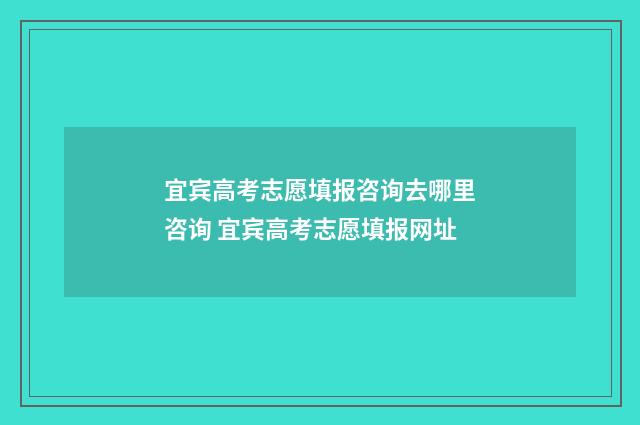 宜宾高考志愿填报咨询去哪里咨询 宜宾高考志愿填报网址