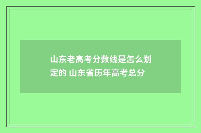 山东老高考分数线是怎么划定的 山东省历年高考总分