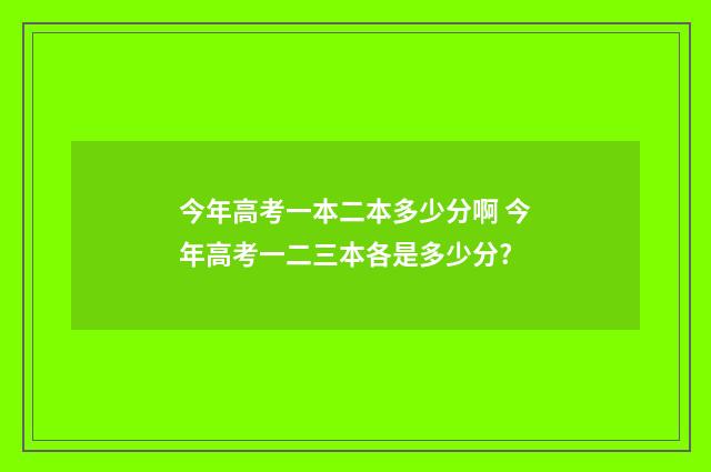 今年高考一本二本多少分啊 今年高考一二三本各是多少分?